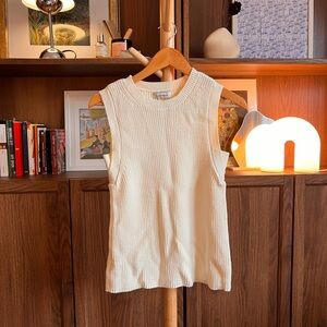 Club Monaco Ivory Sleeveless Knit Tank